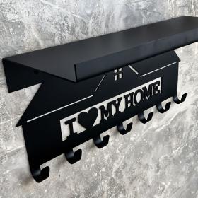 Porte-clés et porte-manteau décoratif en métal 2 en 1