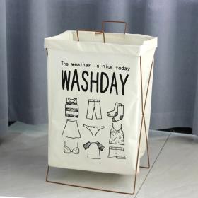 Panier À Linge Pliable Avec Support En Fer en forme de X