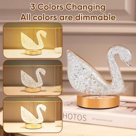 Lampe de Table et Veilleuse à Intensité Variable en Crystal