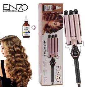 ENZO PROFESSIONAL Fer à Boucler Triple Barillet  – مكواة تجعيد ثلاثية الأسطوانات