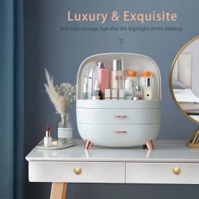 صندوق تخزين المكياج، حامل عرض لتخزين مستحضرات التجميل مع درج