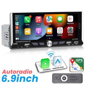 Autoradio 1 DIN avec Carplay Wireless Android Auto – مشغل راديو سيارات