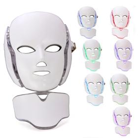 قناع الوجه فوتون LED لتجديد شباب البشرة، علاج التجاعيد، 7 ألوان للوجه والرقبة